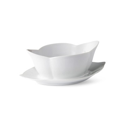 White Fluted Sauce Boat 55 cl