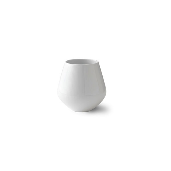 White Fluted Vase 15cm