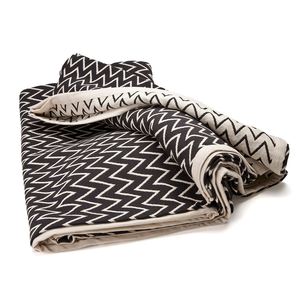Zigzag Bedspread 140x260 cm, Black/White