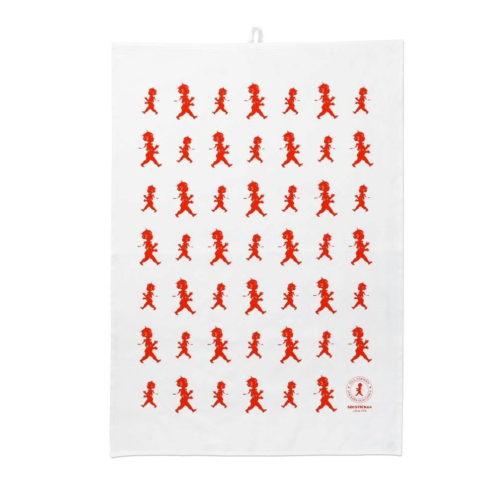 Solstickan Kitchen Towel, White/Red