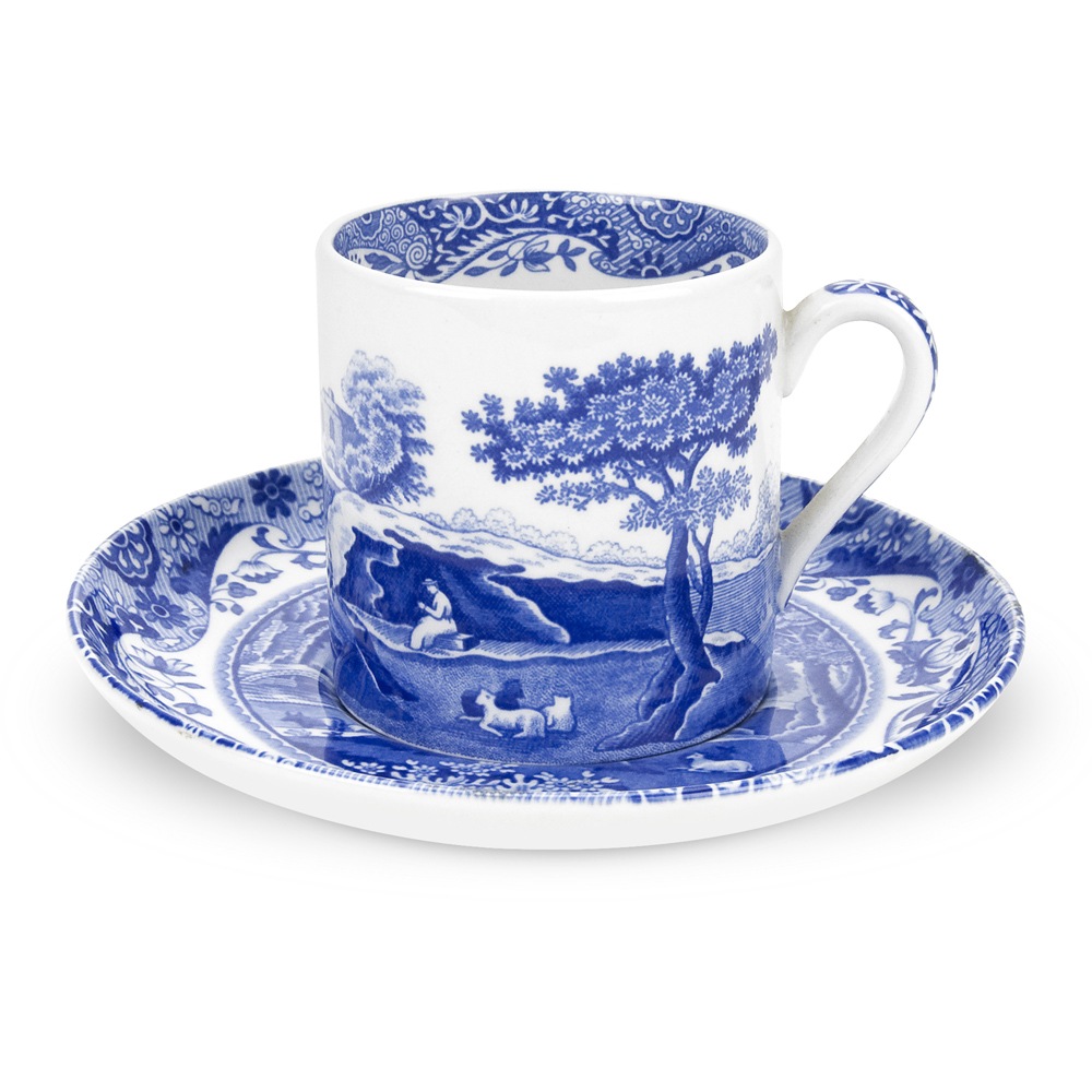 Blue Italian Coffee Cup And Saucer, 9 cl