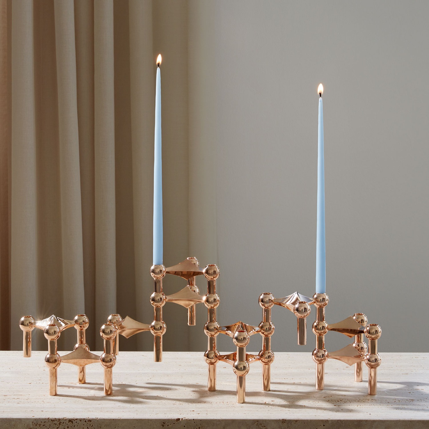 Kaarsen by Ester&Erik Pak van 6, Hemelsblauw