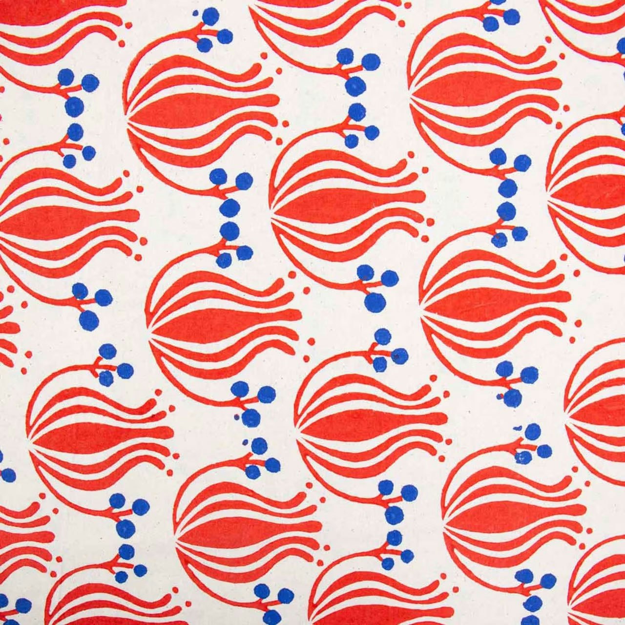 Flower Table Cloth 140x260 cm, Red/Blue