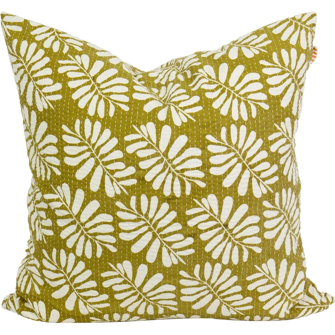 Leaf Cushion Cover 50x50 cm, Mustard