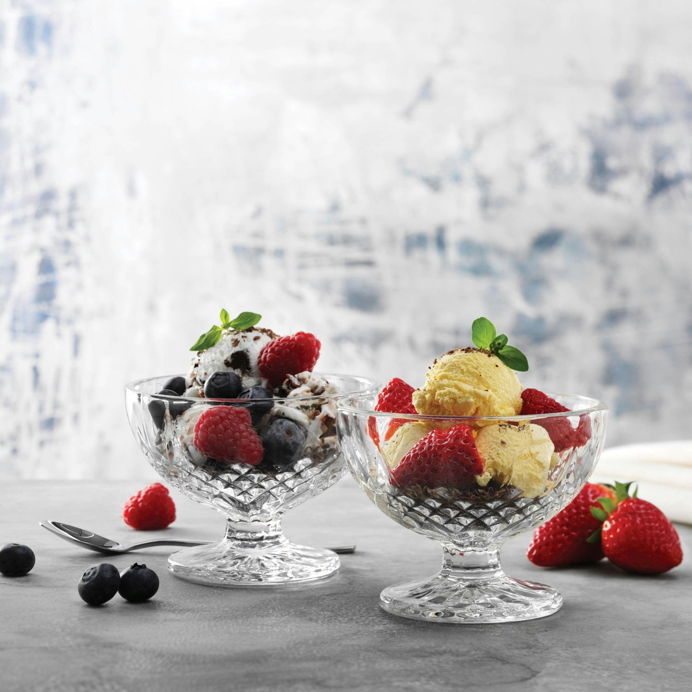4Pcs Set Transparent Glass Ice Cream Cup