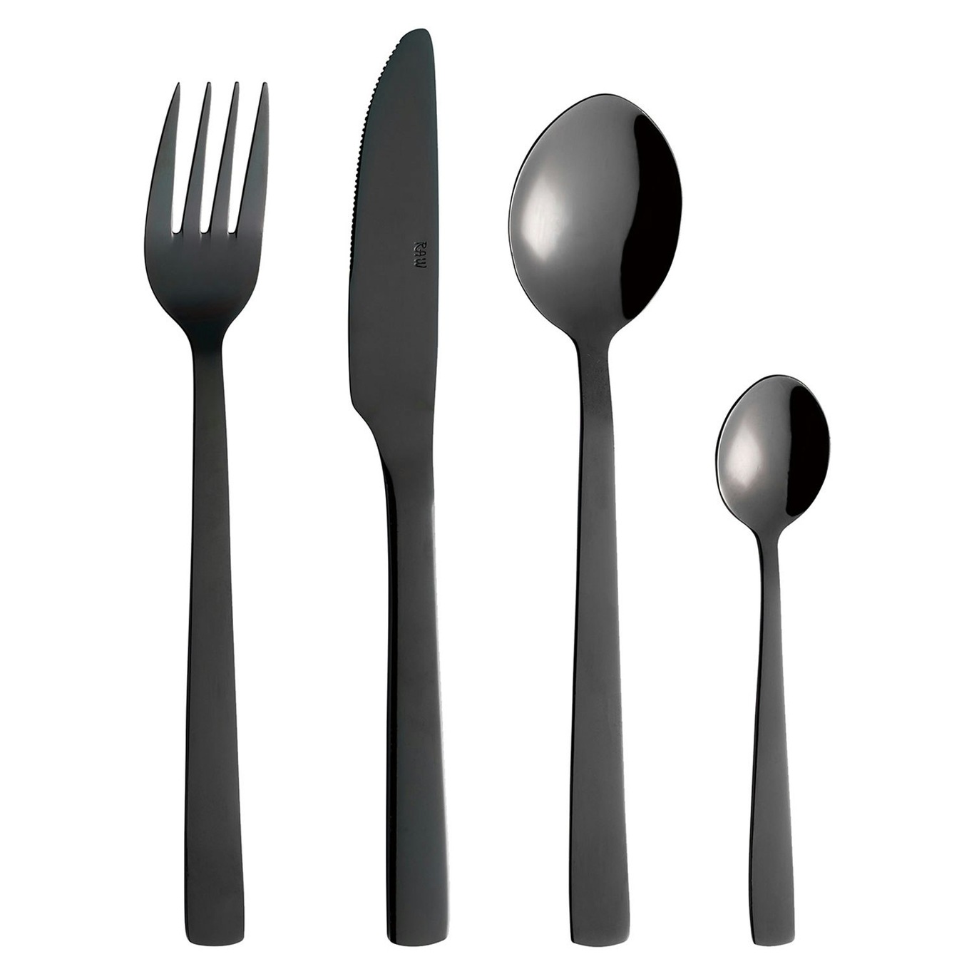 Raw Cutlery Set 48 Pieces, Black