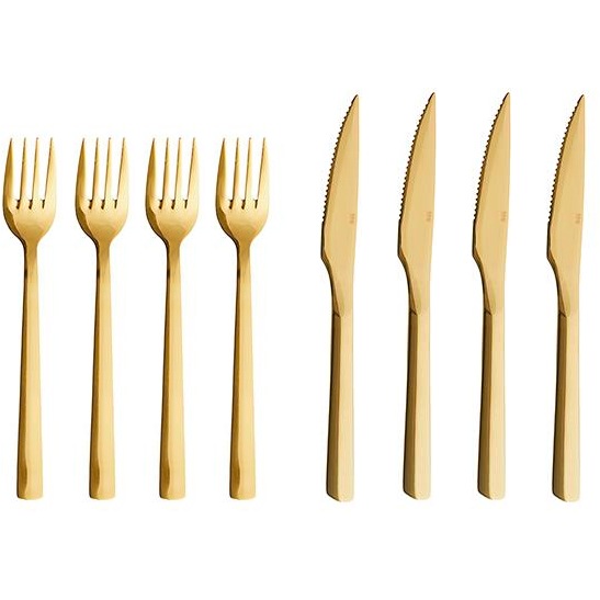 Raw Cutlery Set 8 Pieces, Gold