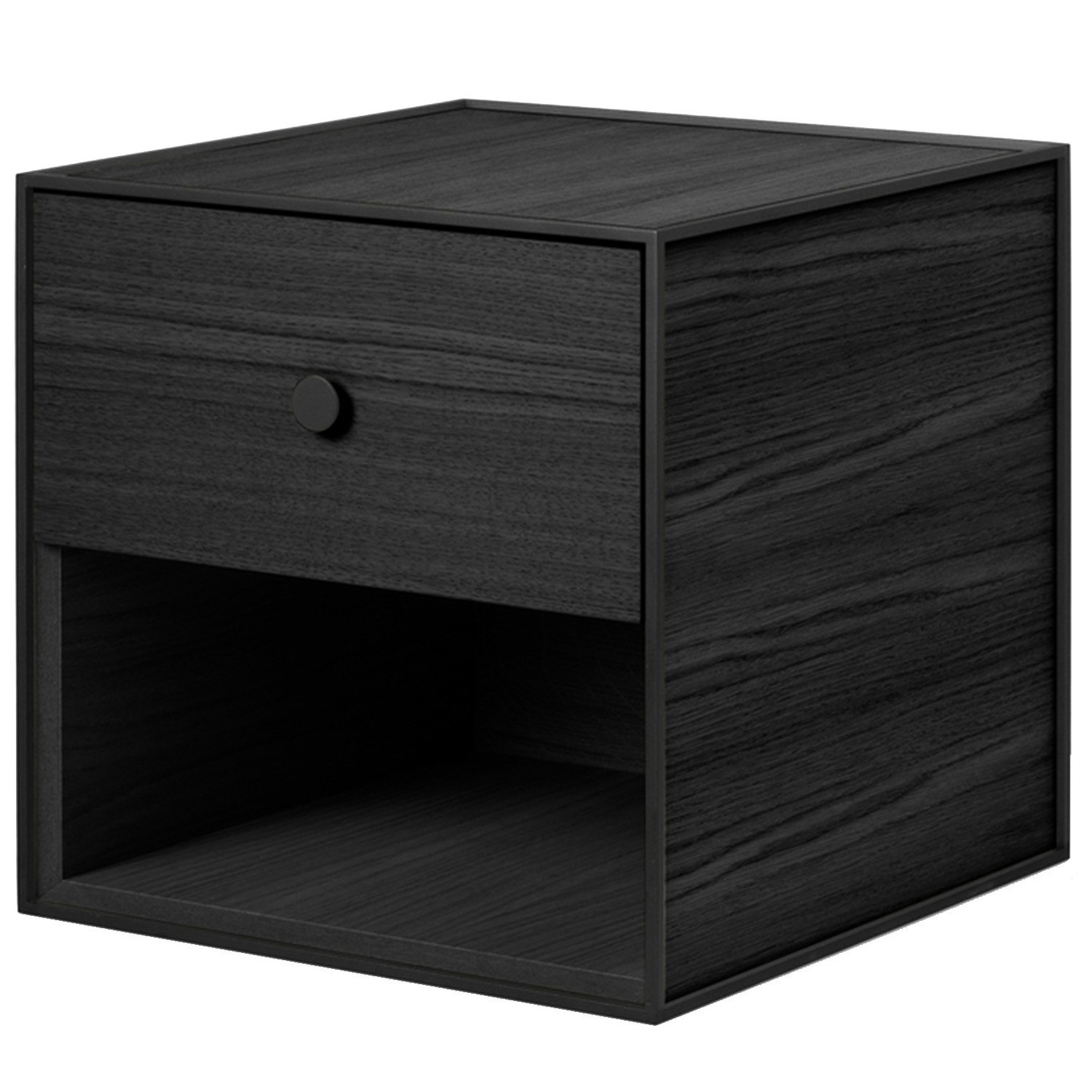Frame 35 Bedside Table With 1 Drawer, Black Stained Ash