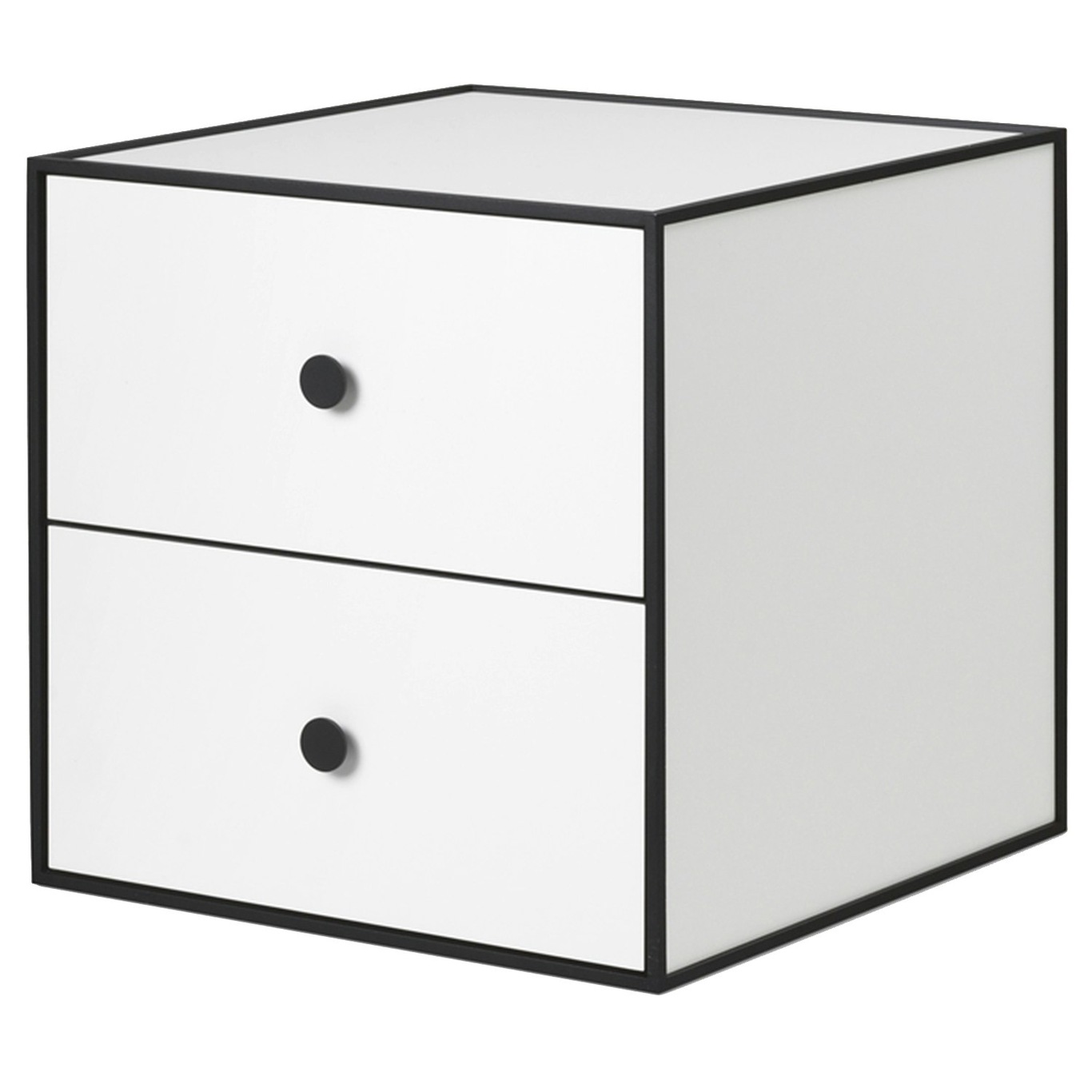 Frame 35 Bedside Table With 2 Drawers, White