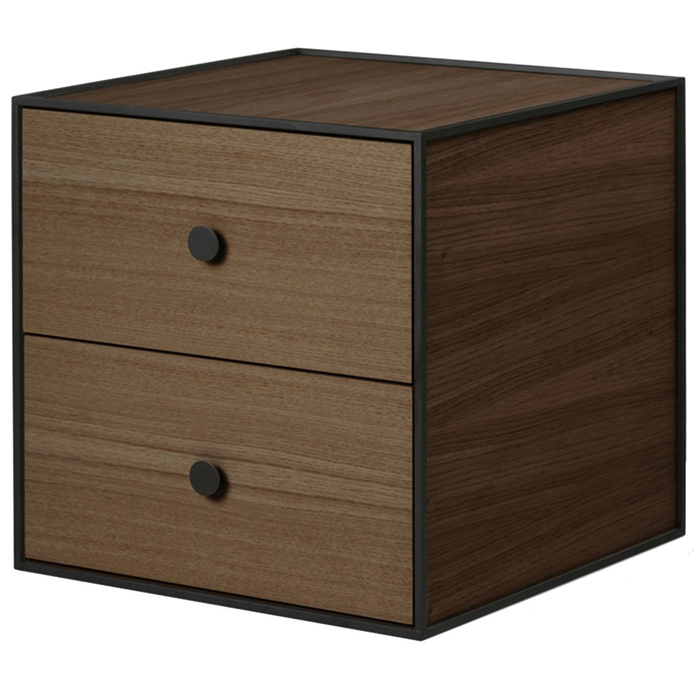 Frame 35 Bedside Table With 2 Drawers, Smoked Oak