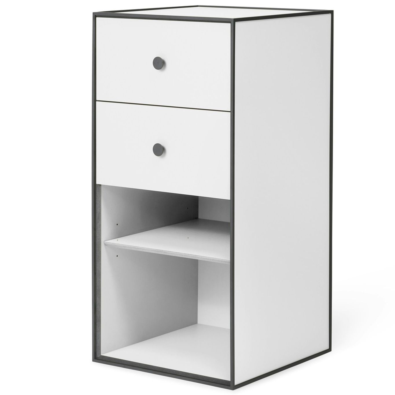 Frame 70 Side Table With 2 Drawers, White