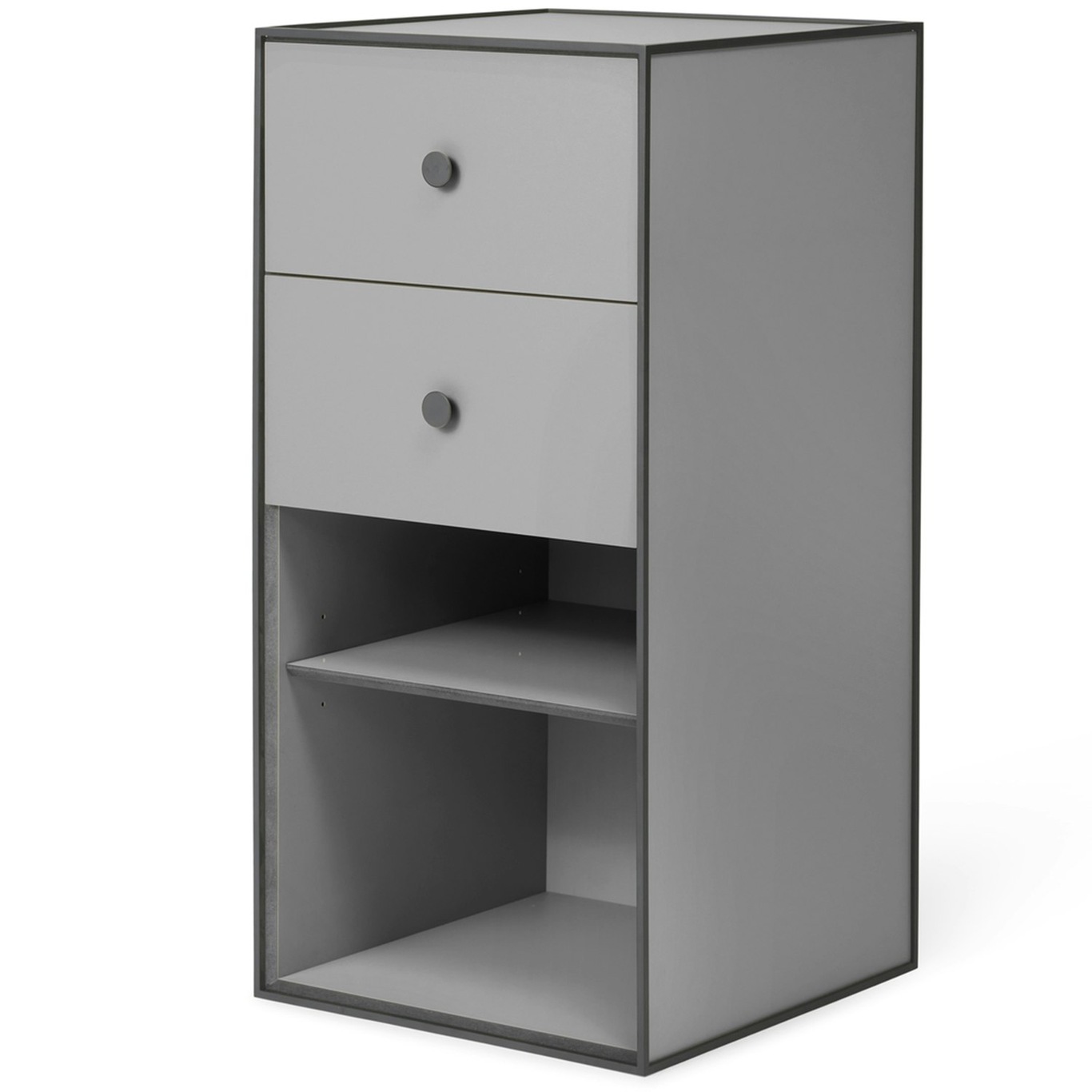 Frame 70 Side Table With 2 Drawers, Dark Grey