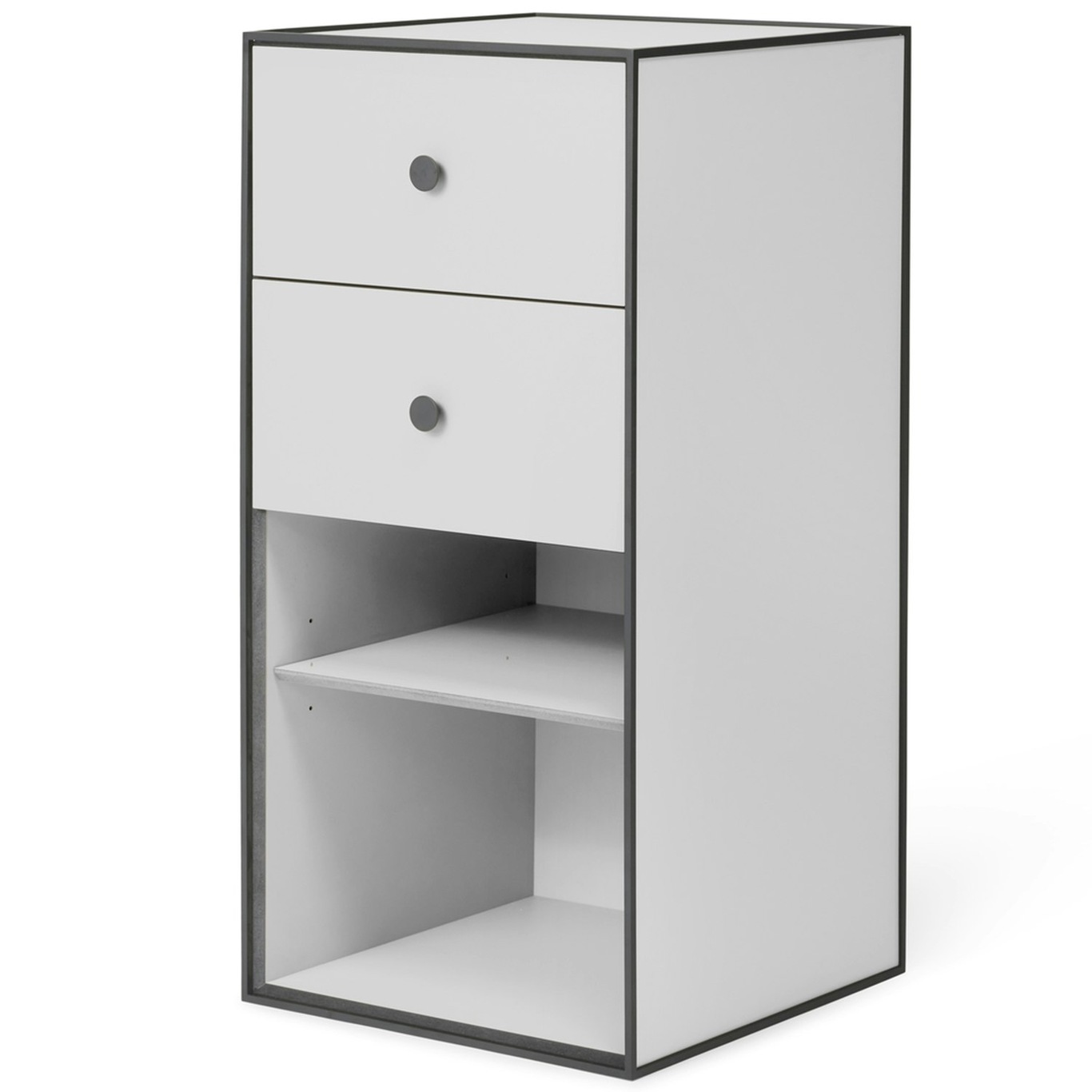 Frame 70 Side Table With 2 Drawers, Light Grey