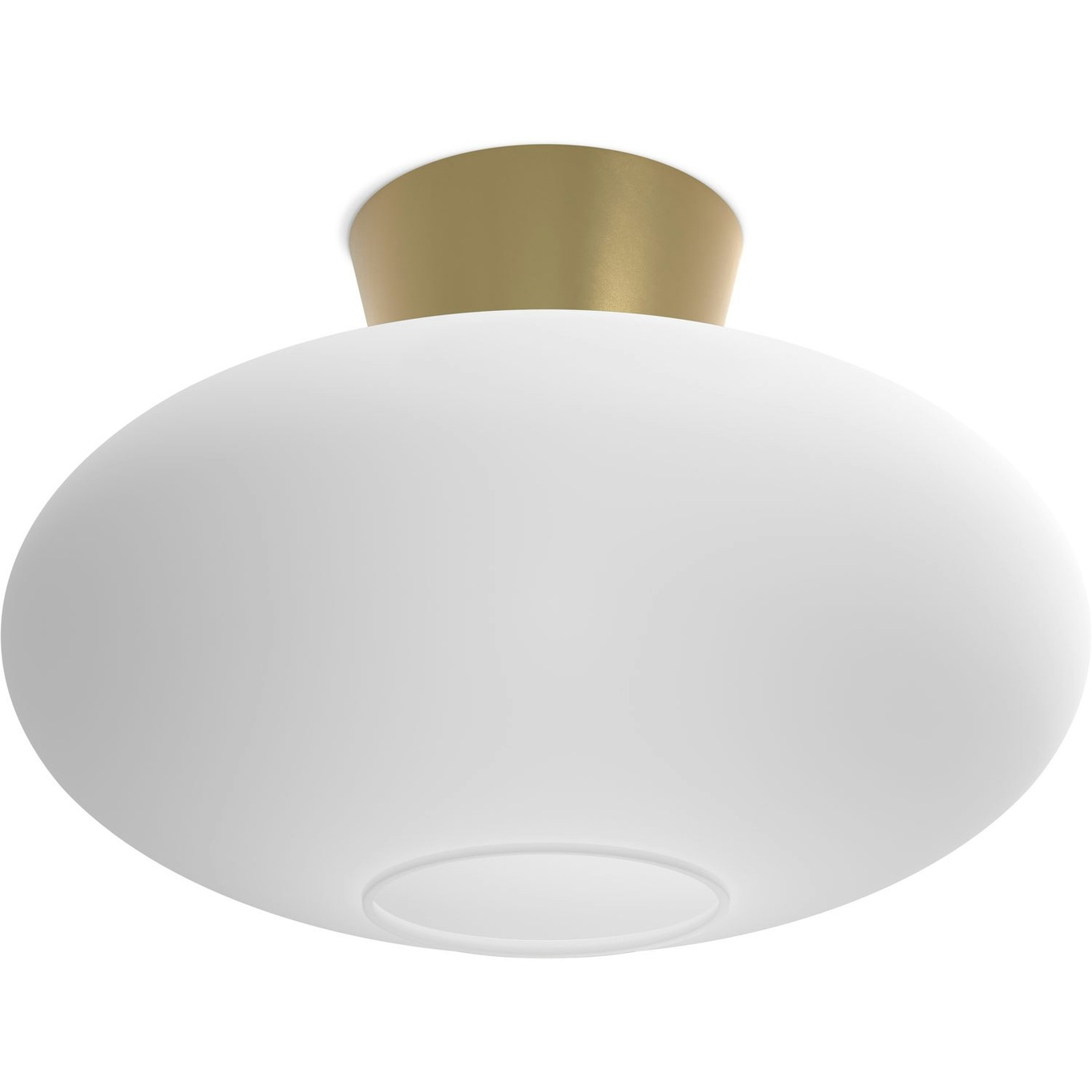 Bullo XL Flush Ceiling Light, Brass / Opal