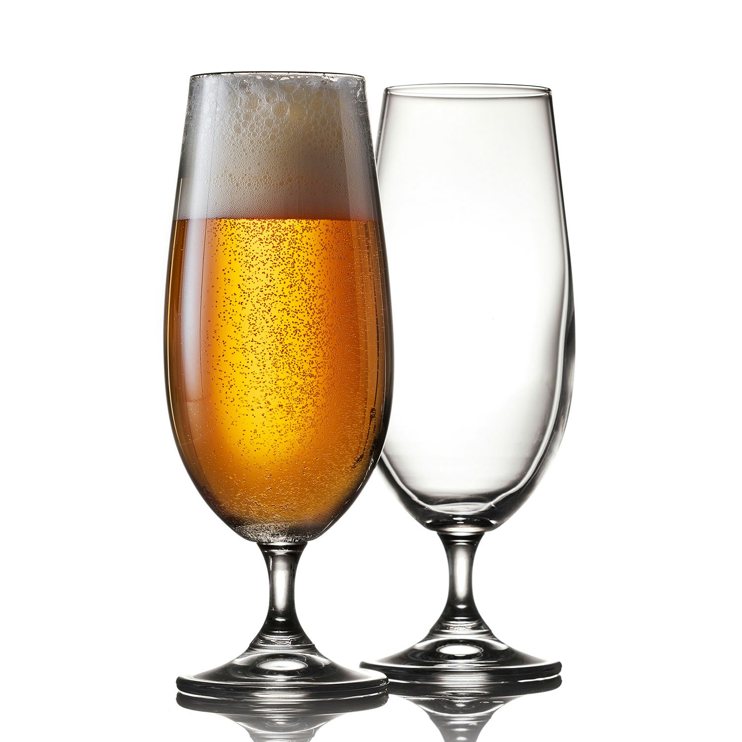 Badge Beer Glass Set of 2 Clear / Os