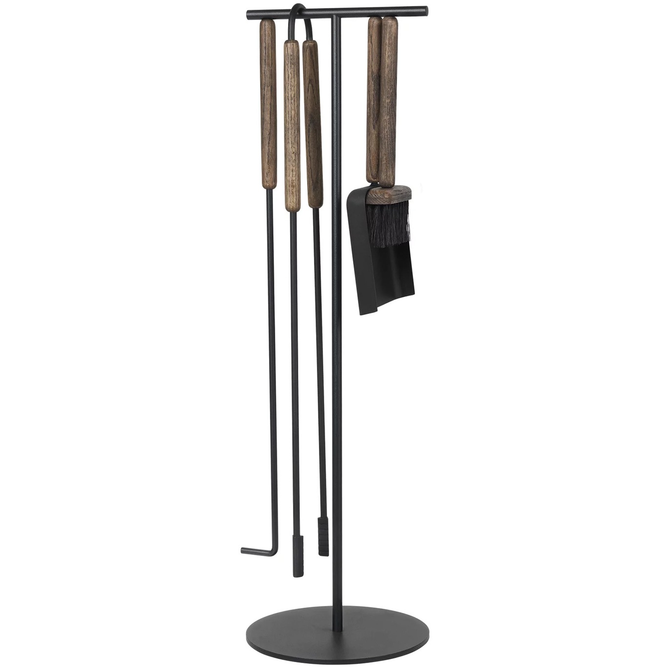 Ashi Fireplace Tools With Stand 5 Pieces, Brown
