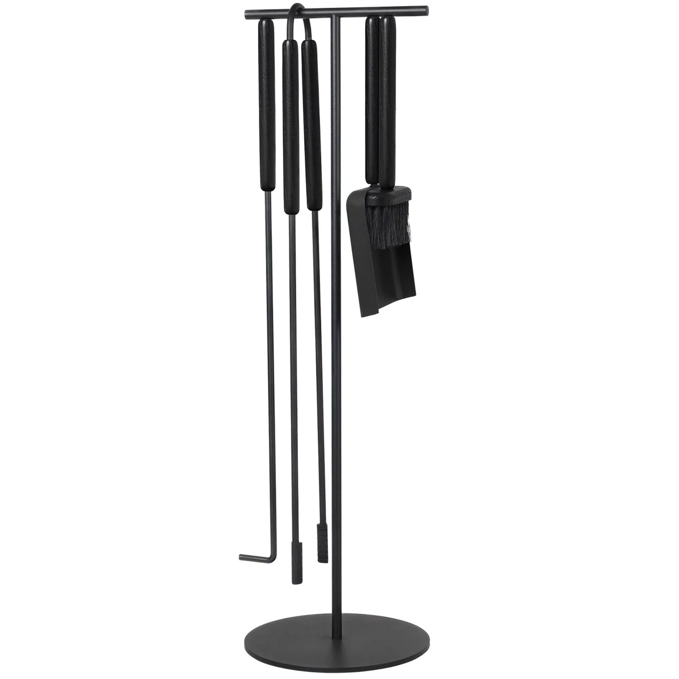 Ashi Fireplace Tools With Stand 5 Pieces, Black