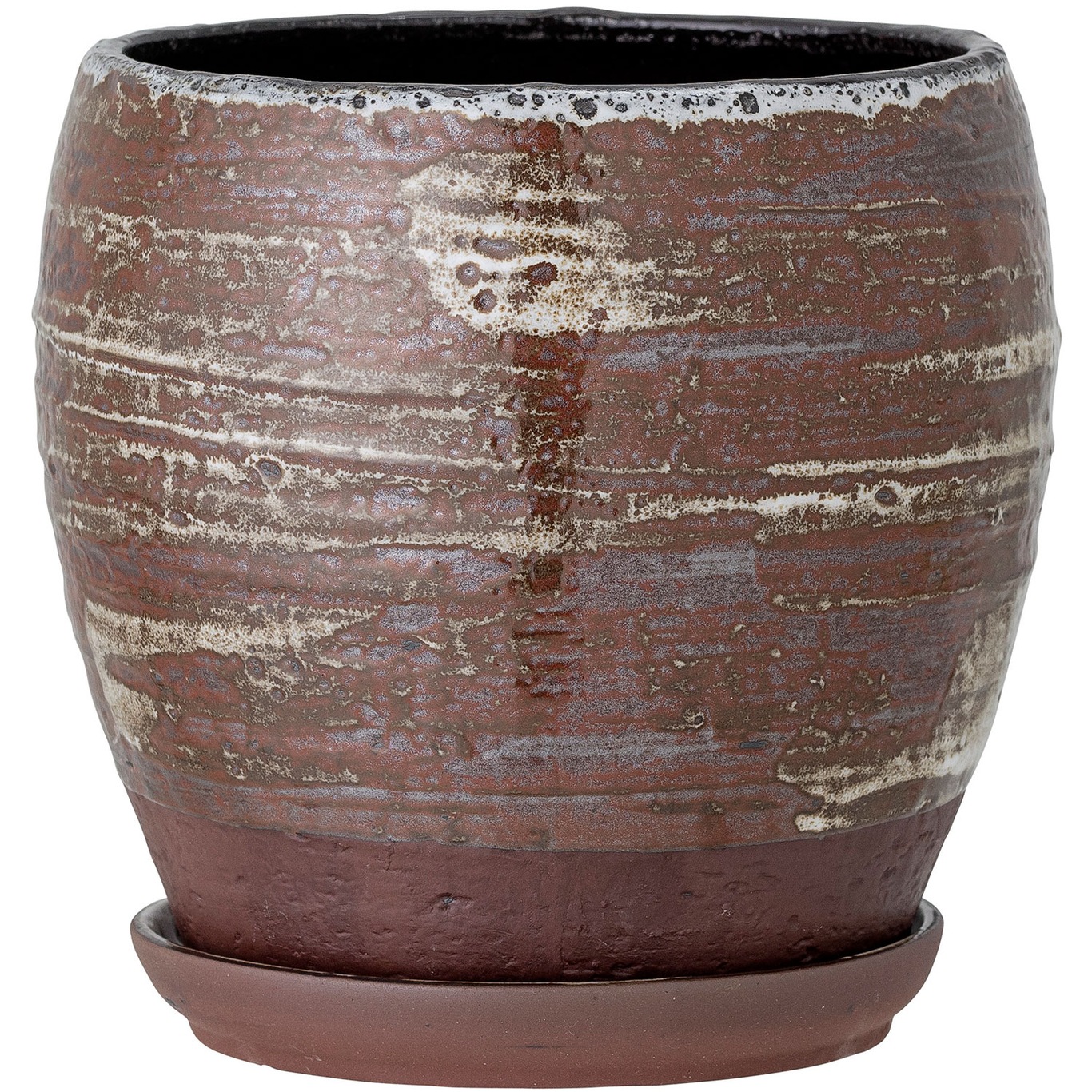 Calla Pot With Saucer Ø18,5 cm Stoneware, Brown