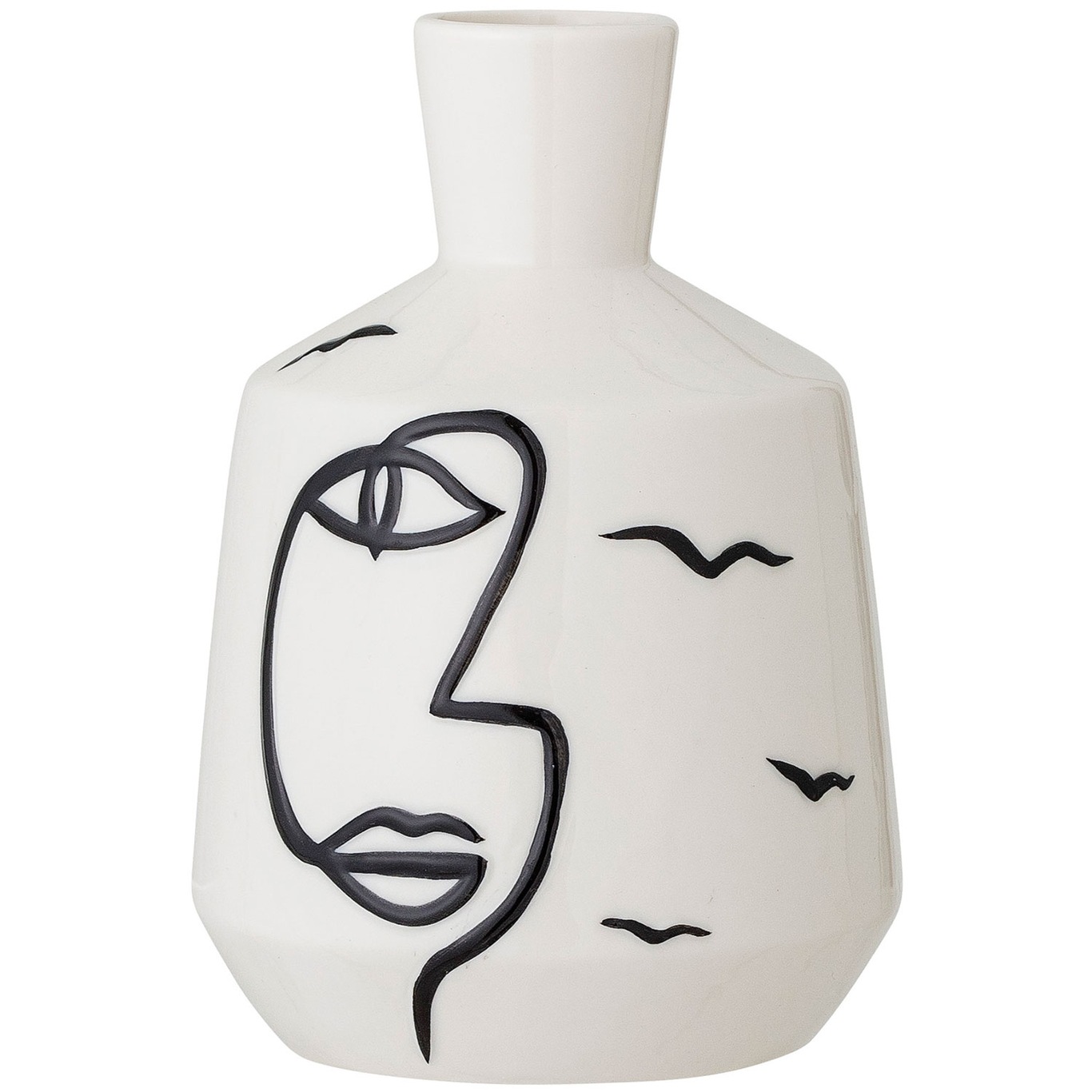 Vase Stoneware White 10x15,5 cm
