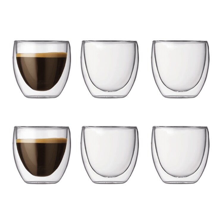 PAVINA Double wall Espresso Glass, 8 cl, 6-pcs