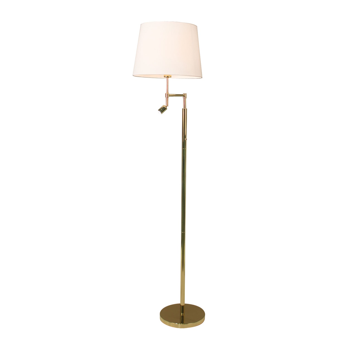 Orlando Floor Lamp, Brass/White