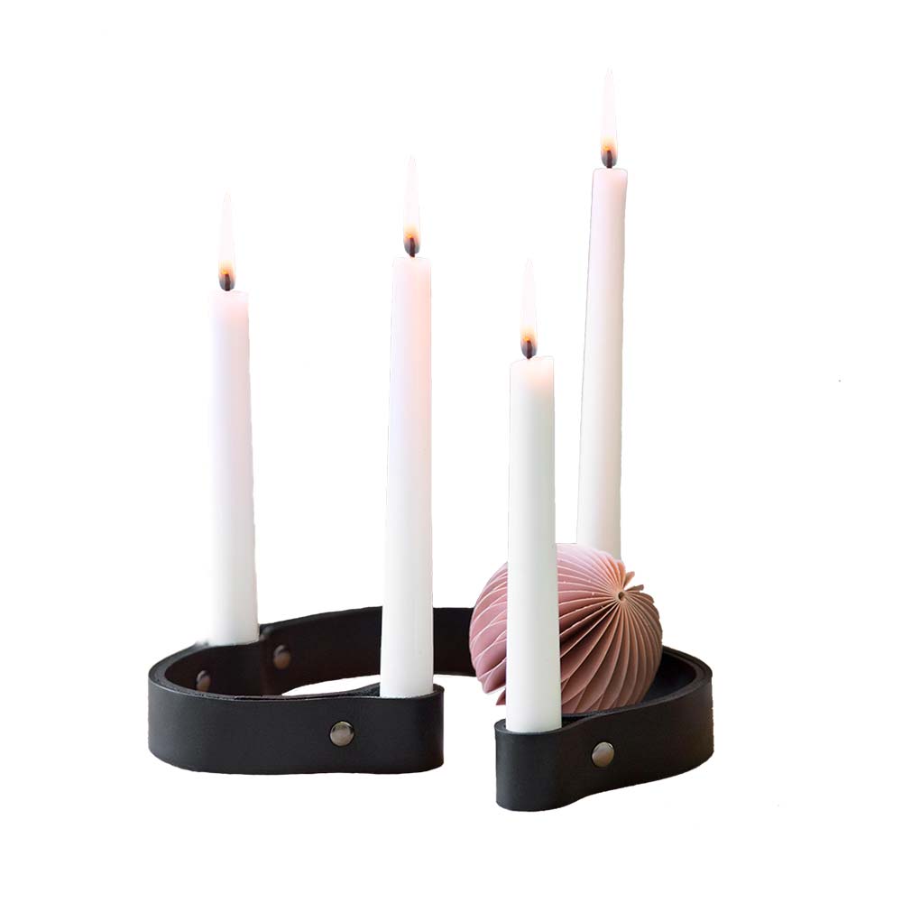 Belt 4 Candle Stand, Black