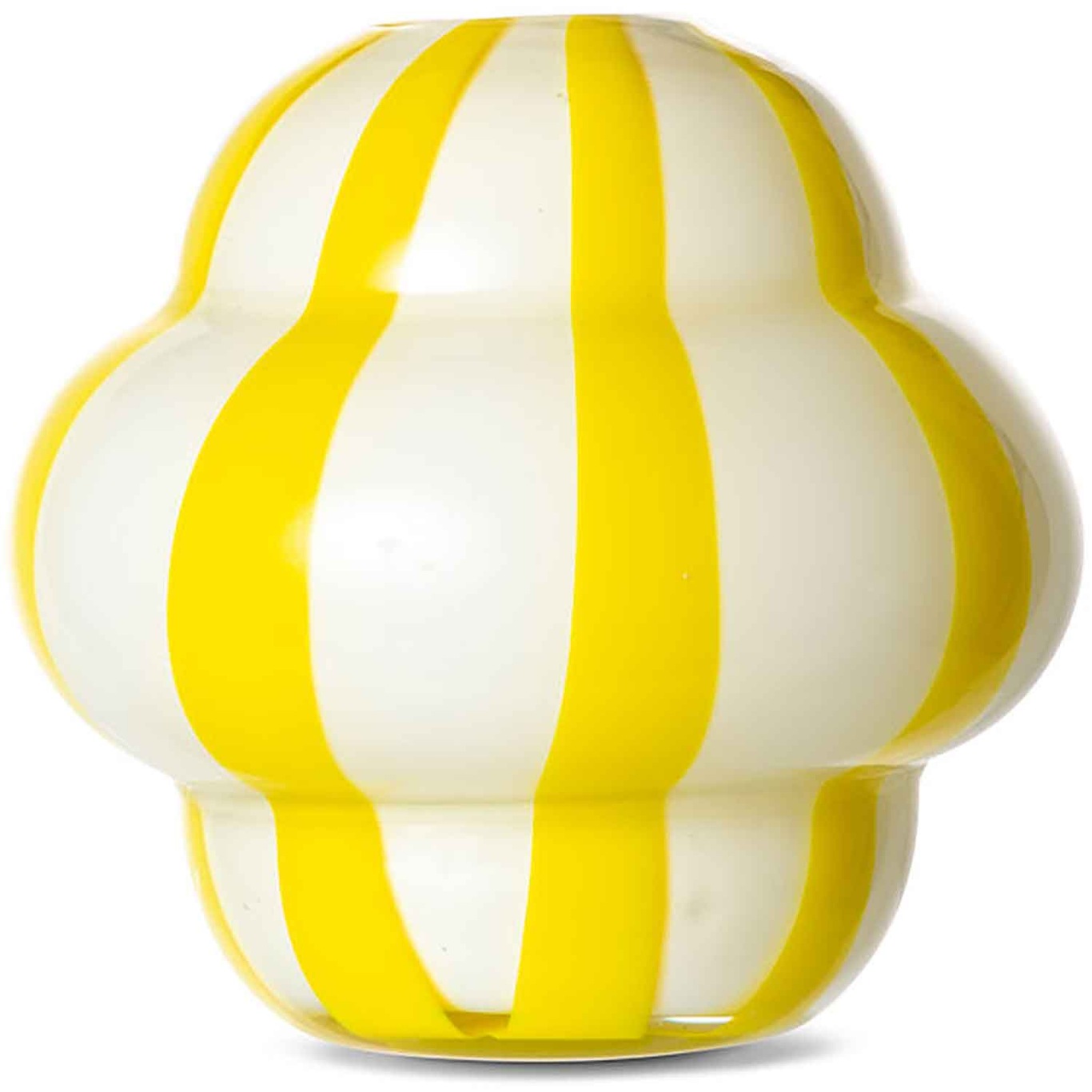 Curlie Vase, White / Yellow