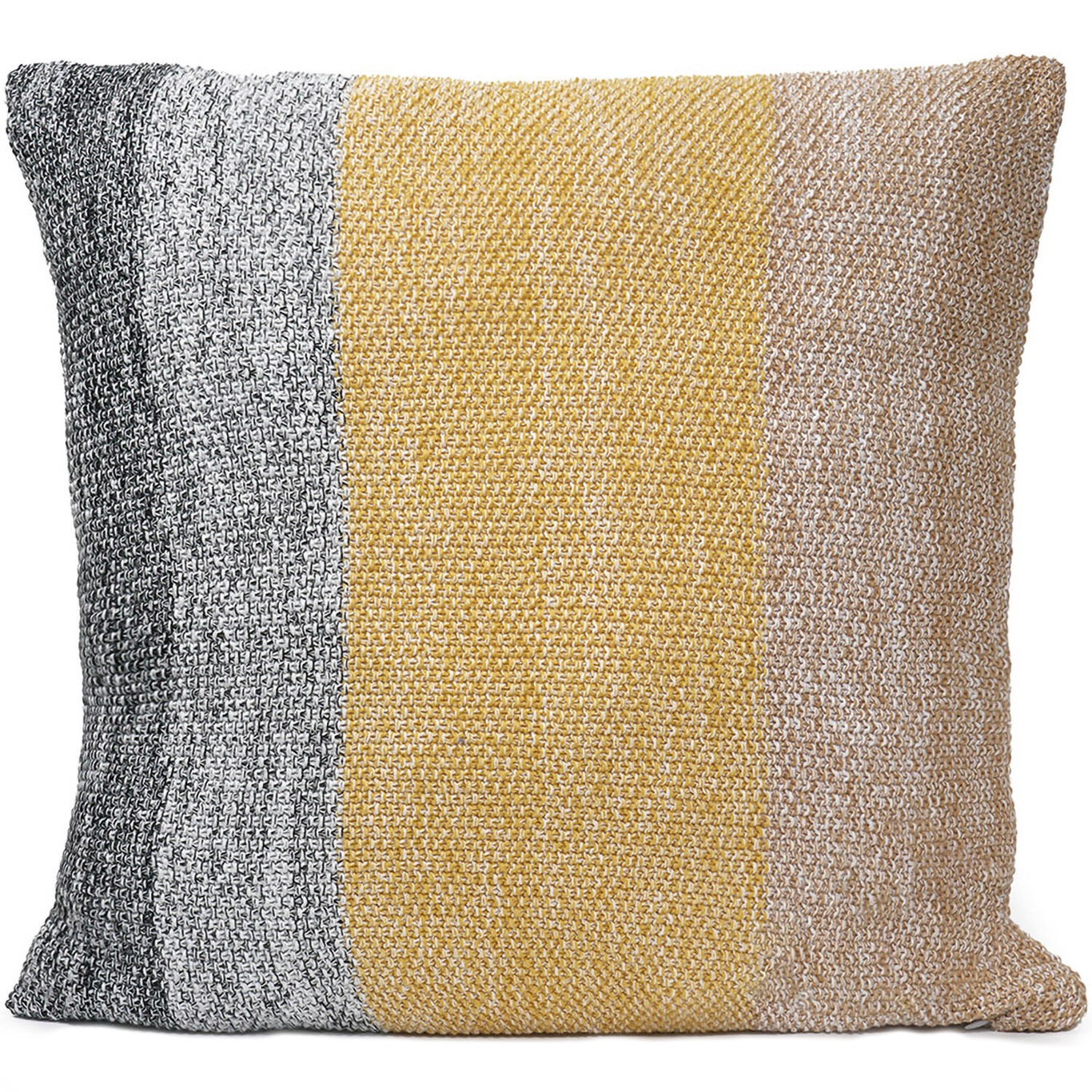 Knitted Stripes Cushion Cover 50x50 cm, Yellow