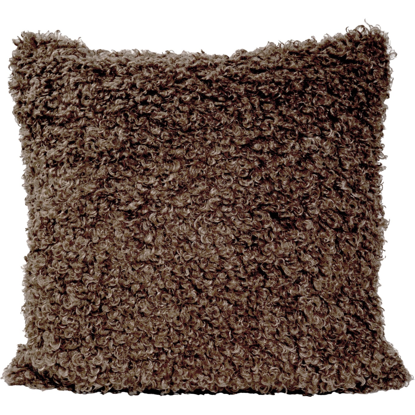 Curly Lamb Fake Fur Cushion Cover 50x50 cm, Brown