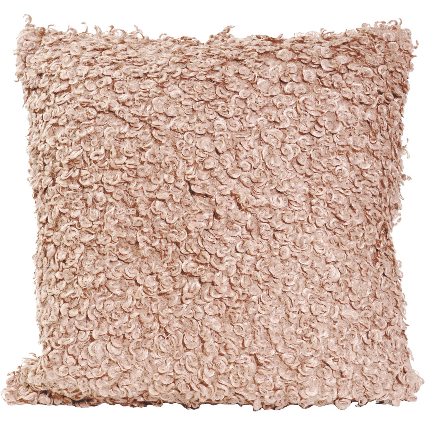 Curly Lamb Fake Fur Cushion Cover 50x50 cm, Pink