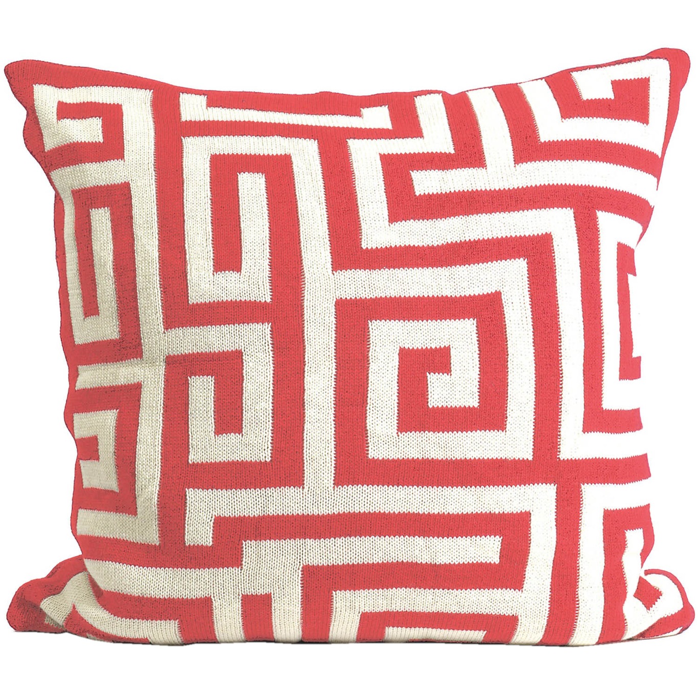 Knitted Cushion Cover 50x50 cm, Red