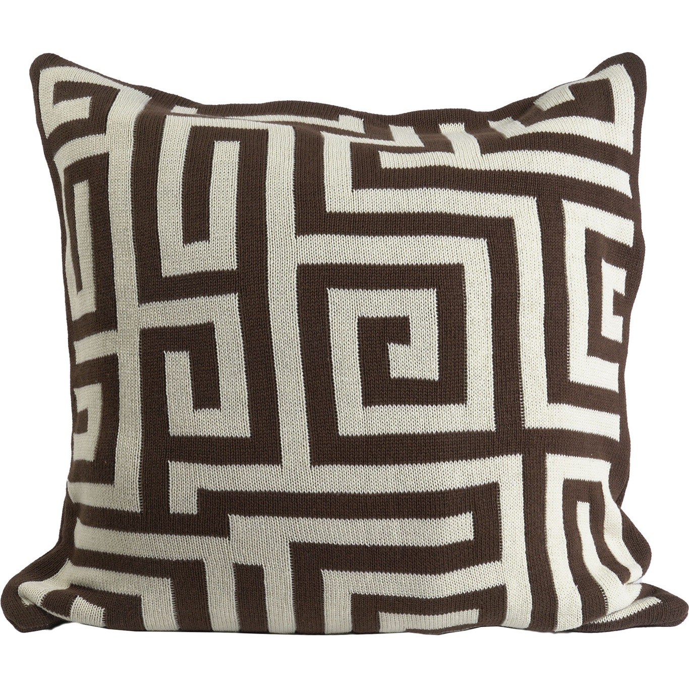 Knitted Cushion Cover 50x50 cm, Dark Brown