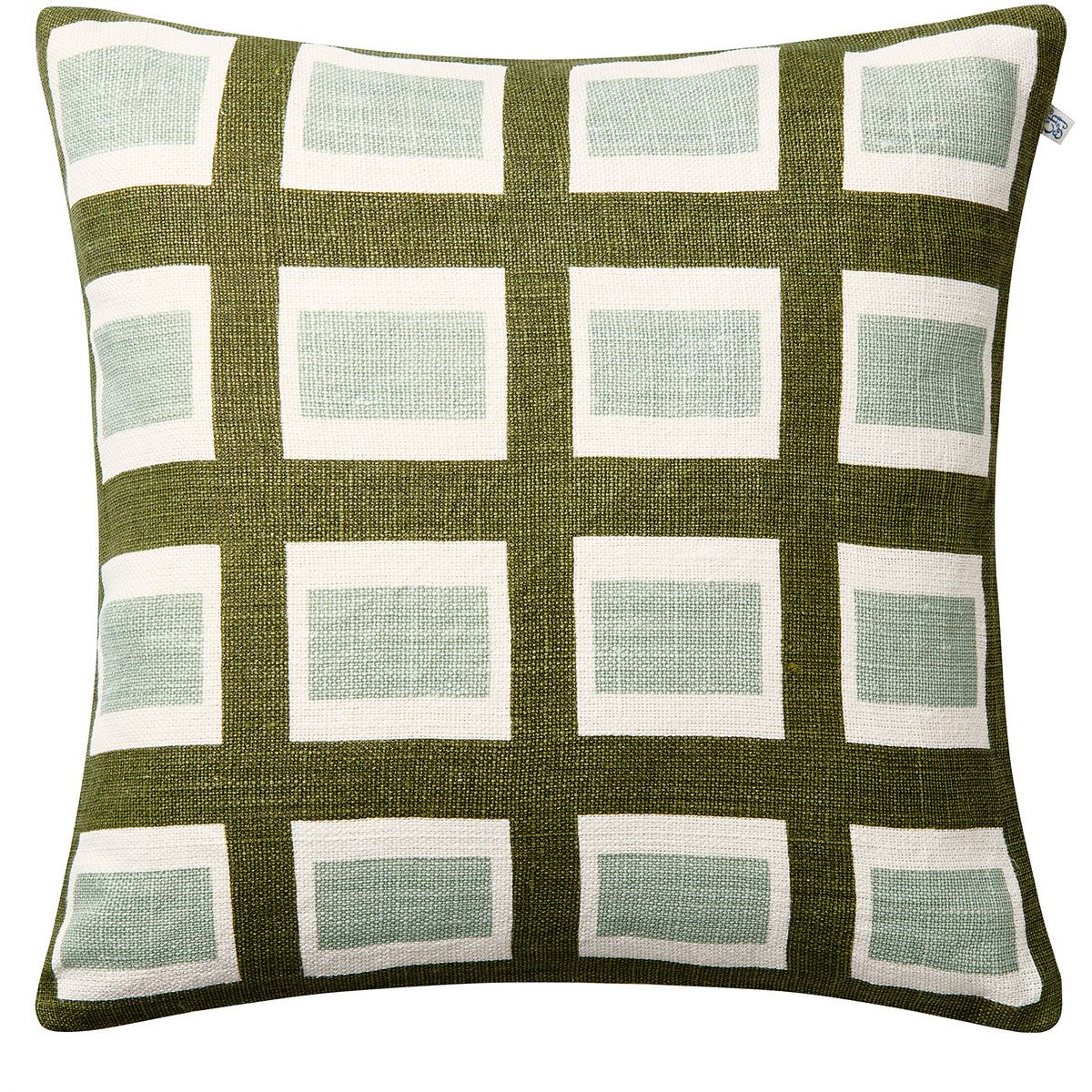 Hira Cushion Cover 50x50 cm, Aqua / Cactus Green