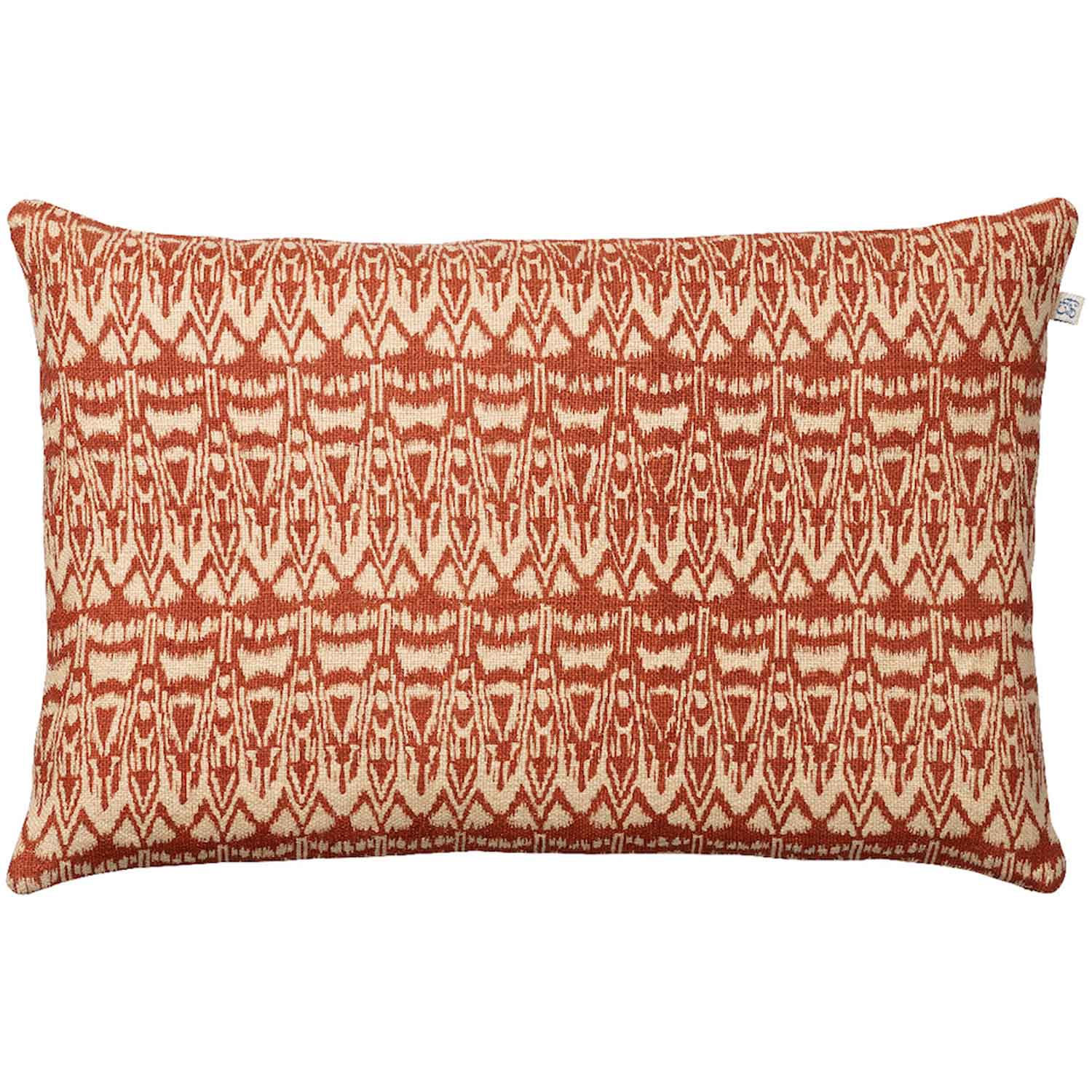 Double Sided- Blue IKAT cushion cover Decorative Pillow Cream and Brown 40 x 60 cm