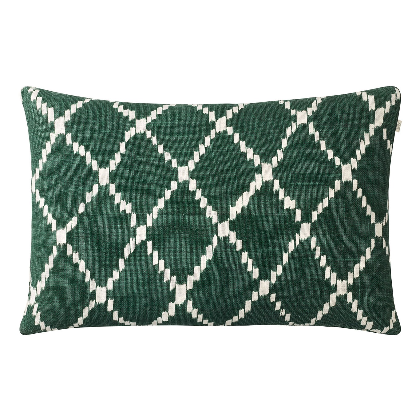 Ikat Kerela Cushion Cover 40x60 cm, Green/White