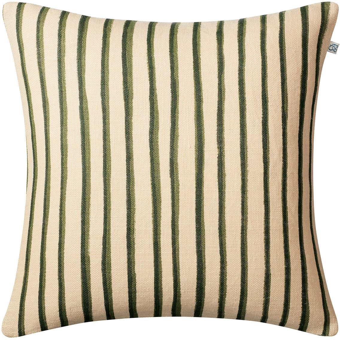Jaipur Stripe Cushion Cover 50x50 cm, Light Beige / Cactus Green / Green