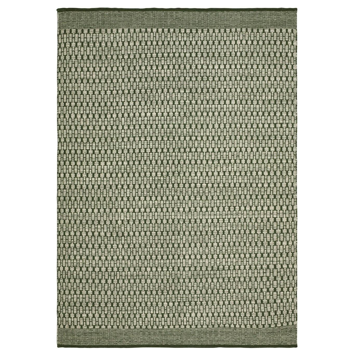 Mahi Dhurry Carpet 200x300cm, Off White/Green 