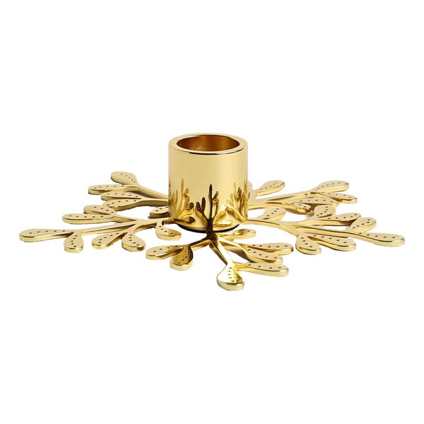 Mistletoe Candle Holder Brass Coated 3x13,5 cm - Cooee Design @ RoyalDesign