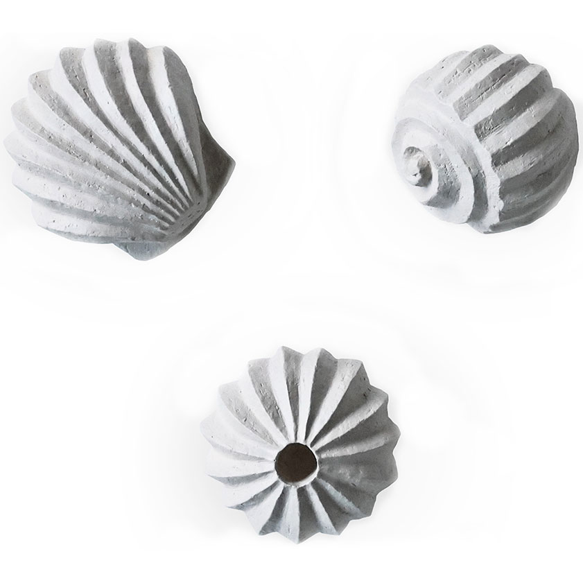 The Genesis Shell Sculptures 3-pack, Limestone
