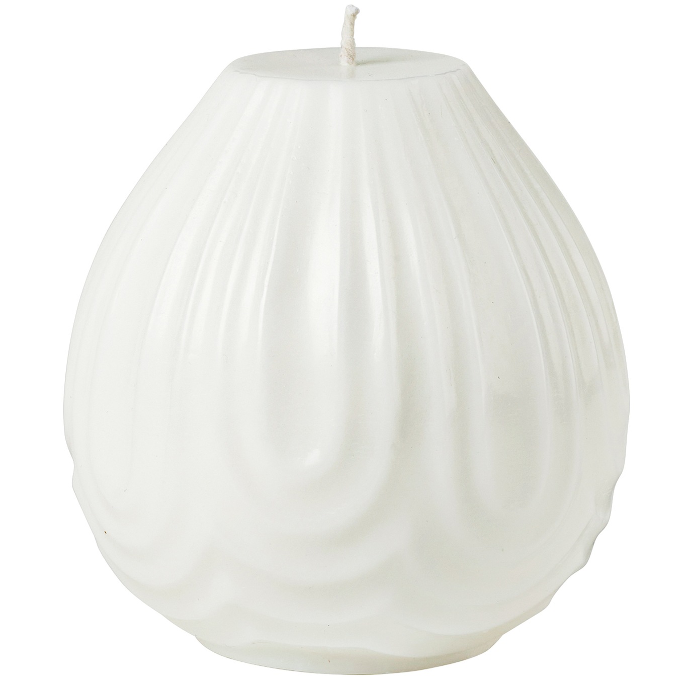 Embossed Art deco Candle, White