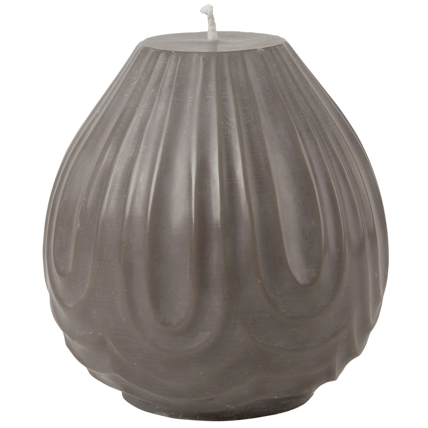 Embossed Art deco Candle, Dark Taupe