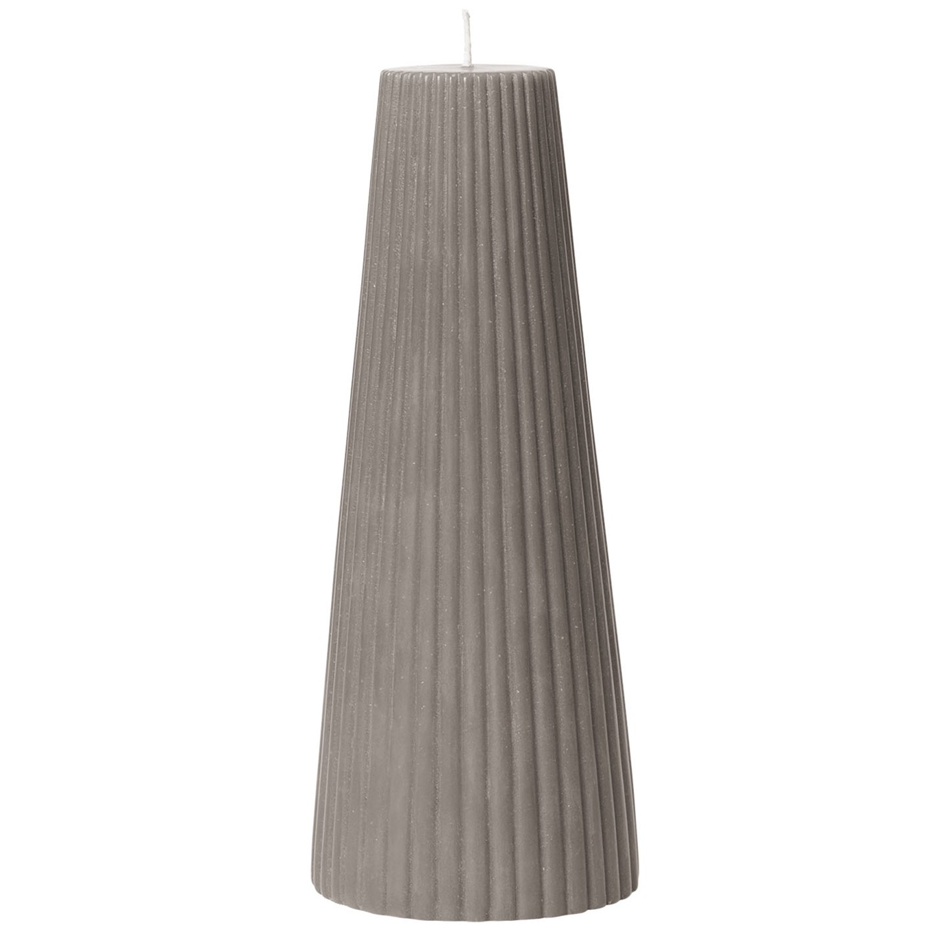 Grooved Trapez Candle, Dark Taupe
