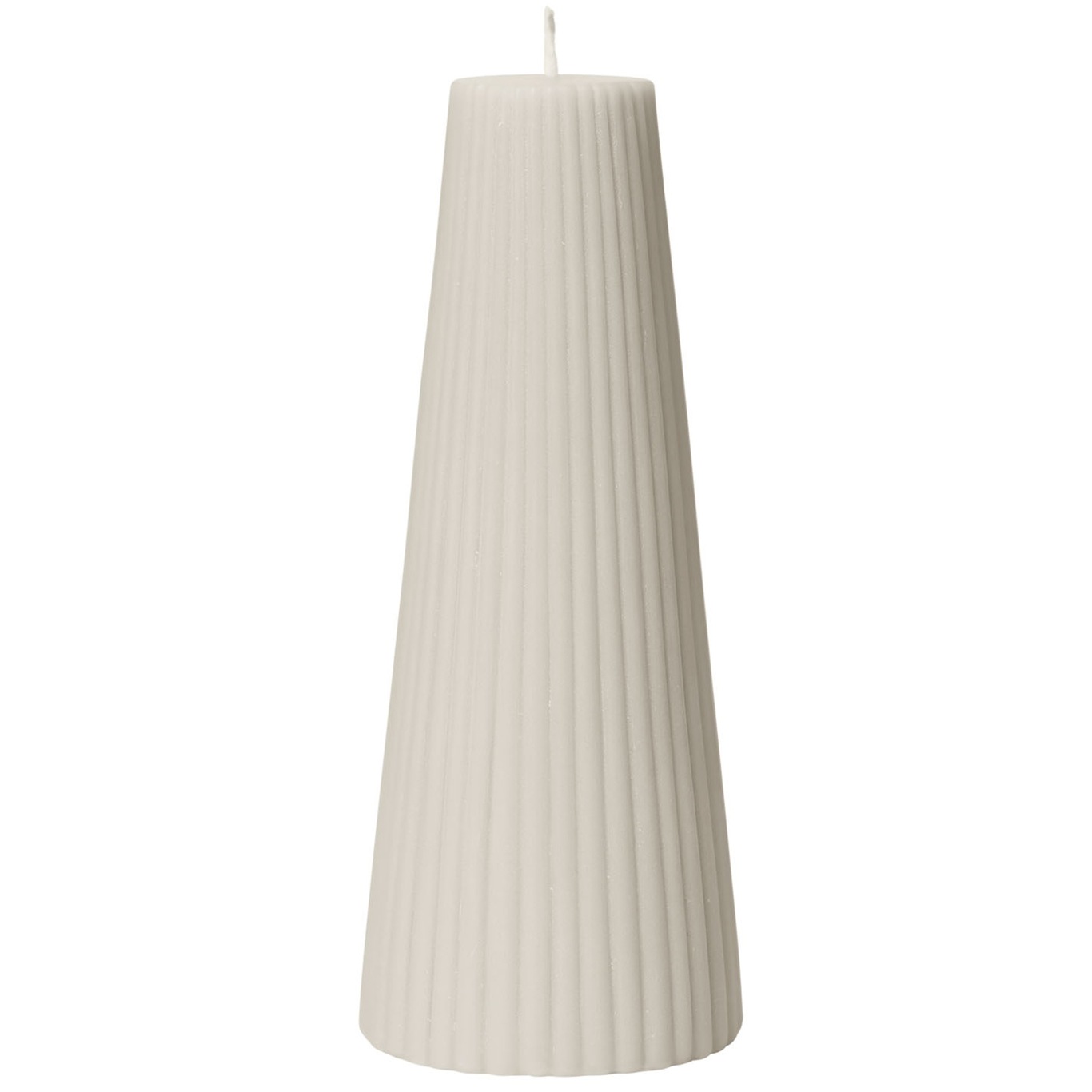 Grooved Trapez Candle, Light Stone