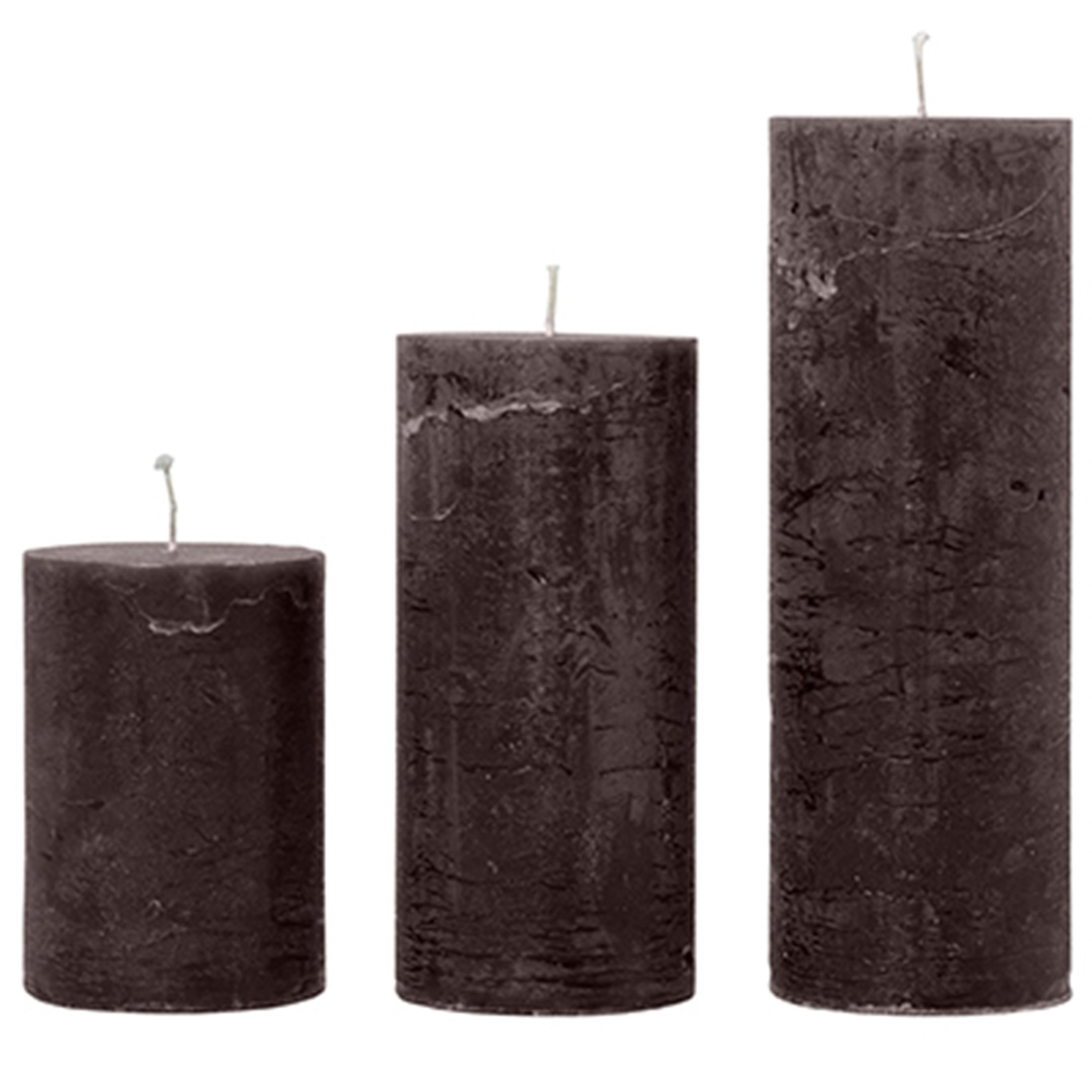 Rustic Pillar Candle Mocha, L, 20 cm