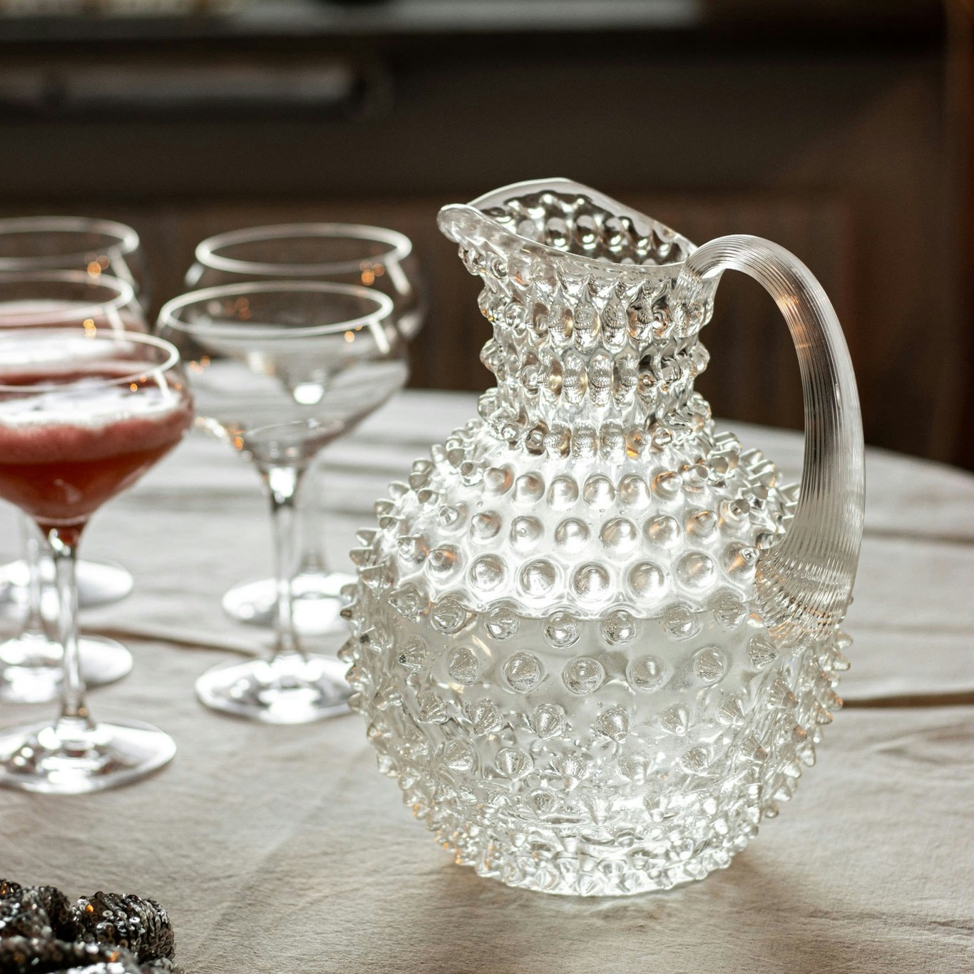 1 Liter Glass Carafe - Drink Pitcher & Elegant Wine Carafe