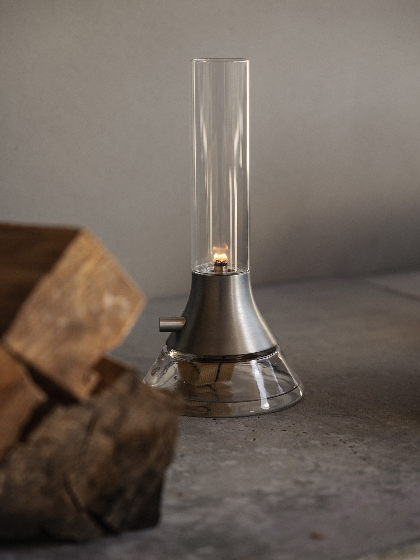 Fyr Oil Lamp, Clear/Matt Silver - Stockholm @ RoyalDesign