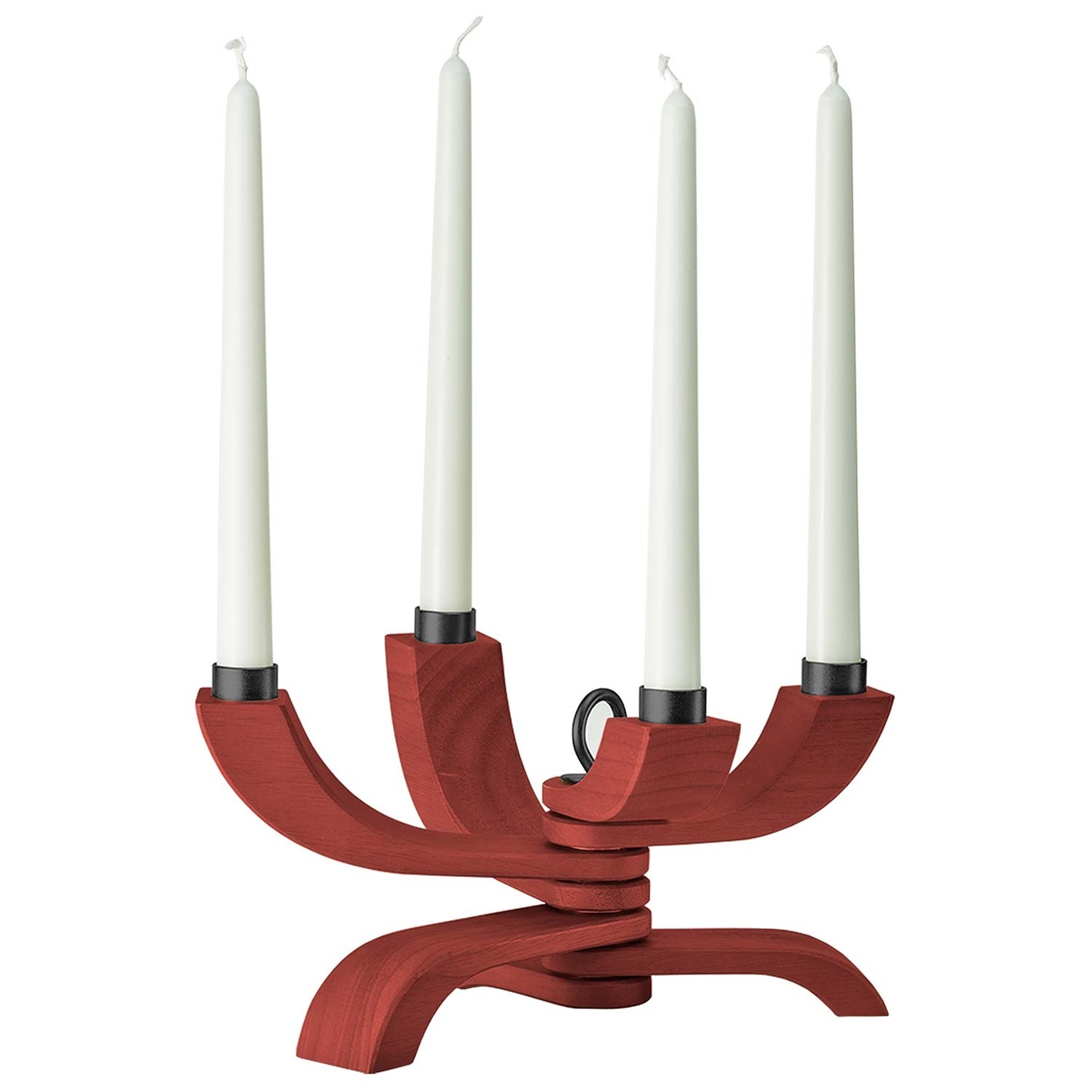 Nordic Light Candlestick 4 Arms, Color Accent Red