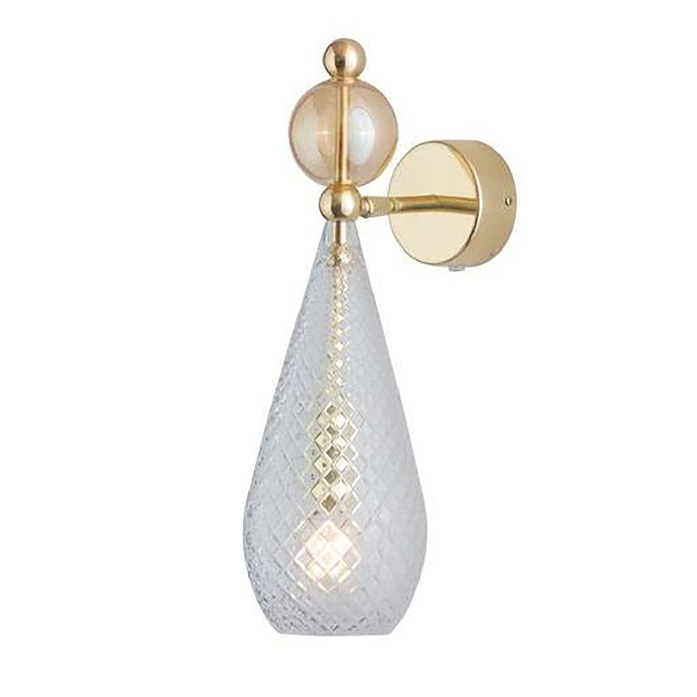 Smykke Wall Lamp, Crystal Check / Golden Smoke Ball / Shiny Gold