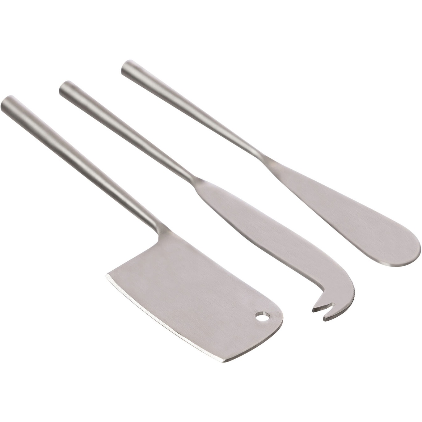 Cheese Knife Set Brushed Steel, 3-pack