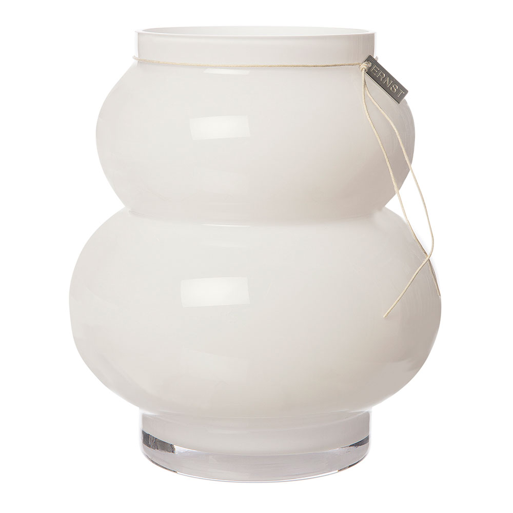 Curvy Glass Vase White, 21.5x12 cm